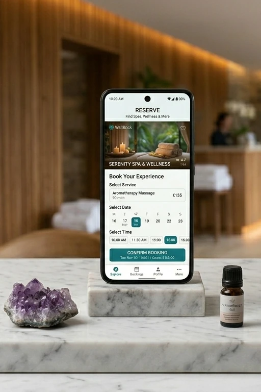 Tablet bookings at a spa